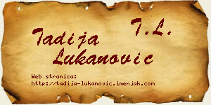 Tadija Lukanović vizit kartica